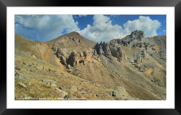 Mercantour mountain ridge Framed Mounted Print by James Brooks