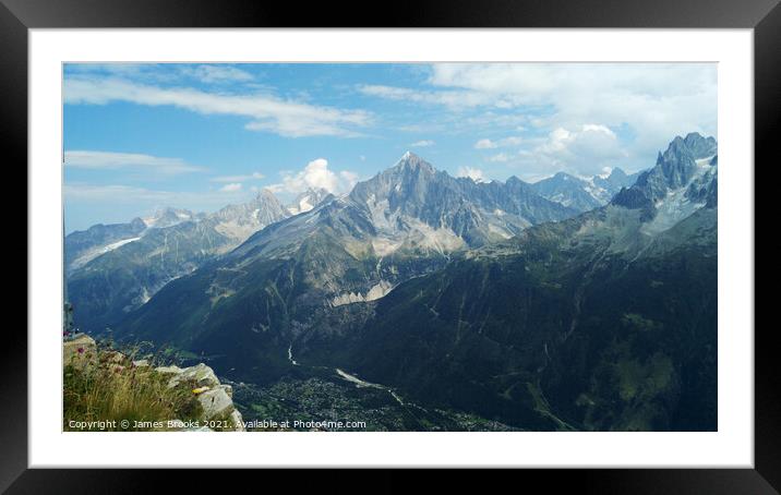 A mountain near Mont Blanc Framed Mounted Print by James Brooks