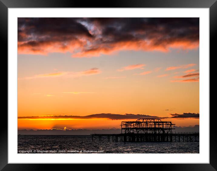 Brighton Pier Dawn  Framed Mounted Print by Stephen Munn