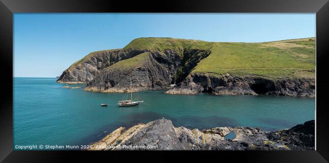 Ceibwr Bay, Pembrokeshire, Wales Framed Print by Stephen Munn