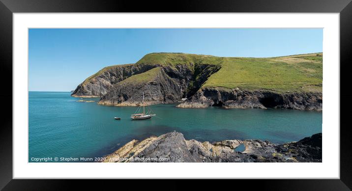 Ceibwr Bay, Pembrokeshire, Wales Framed Mounted Print by Stephen Munn