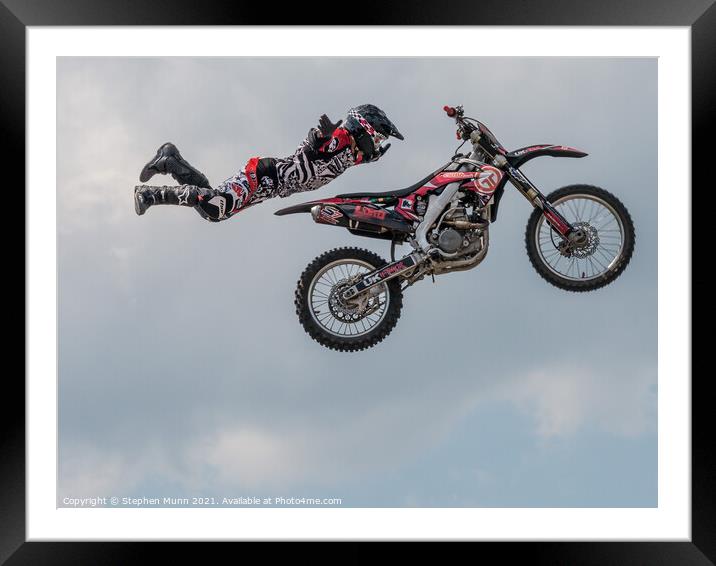 Motorbike Wings Framed Mounted Print by Stephen Munn