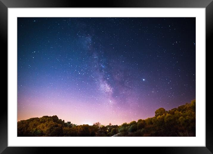 Milkyway Nighty Sky  Framed Mounted Print by Moe Dhia Merazka