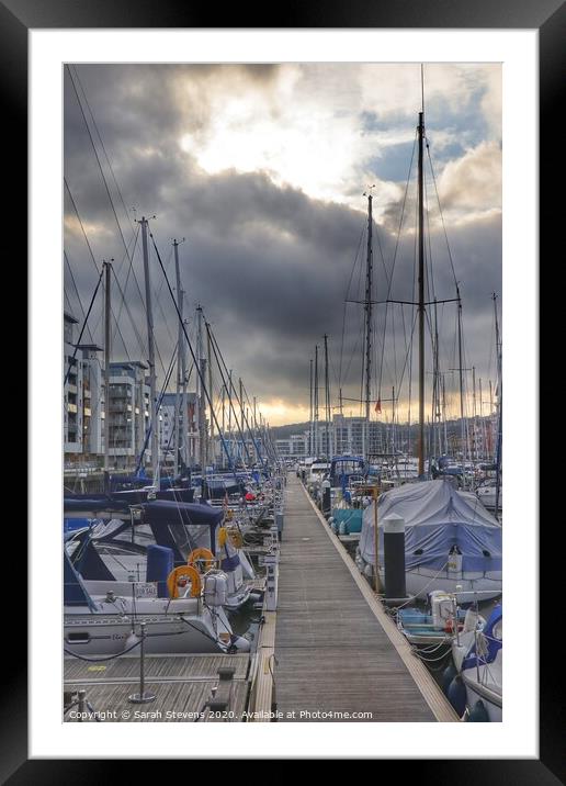 Portishead Marina Framed Mounted Print by Sarah Stevens