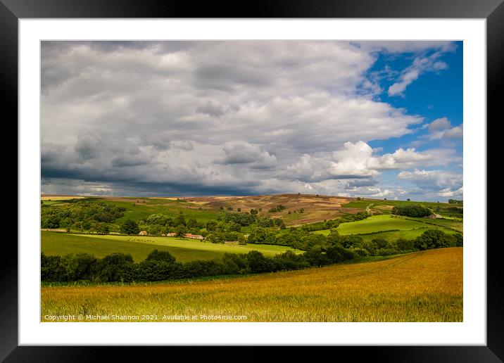 The North Yorkshire Moors in late Summer Framed Mounted Print by Michael Shannon