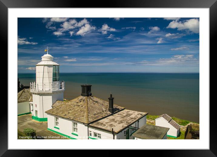 Looking out to sea from the Whitby lighthouse Framed Mounted Print by Michael Shannon