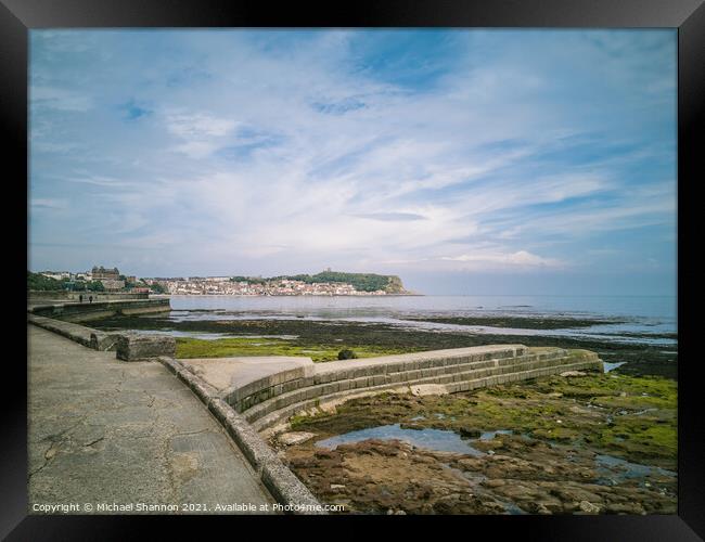 Scarborough South Bay at Low Tide Framed Print by Michael Shannon