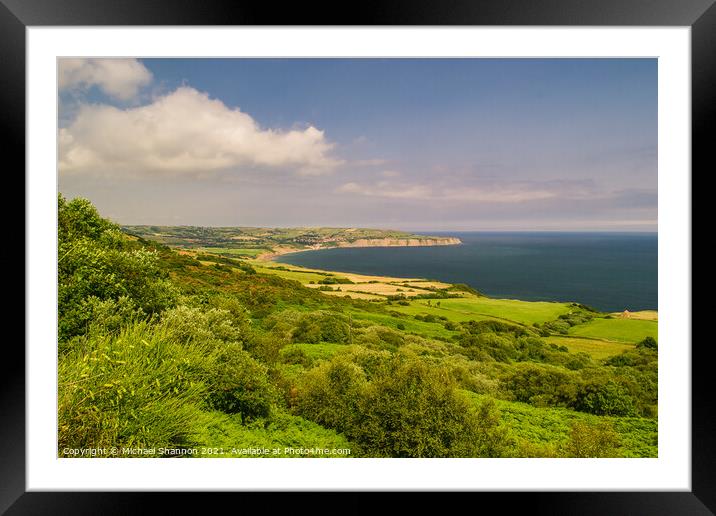 Robin Hoods Bay, North Yorkshire Moors National Pa Framed Mounted Print by Michael Shannon