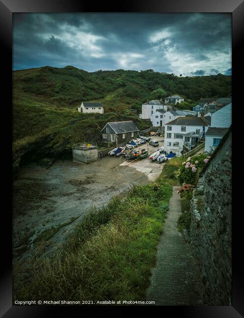 The traditional fishing village of Portloe in Corn Framed Print by Michael Shannon