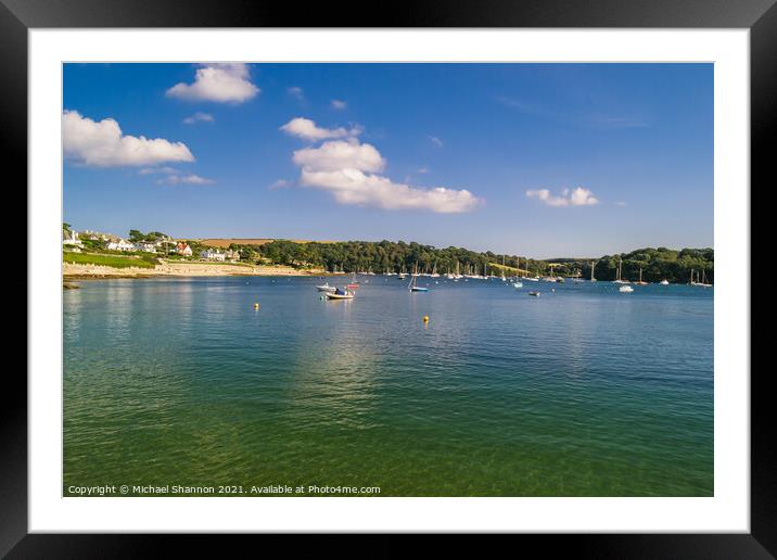 Looking out to Place Creek from St Mawes in Cornwa Framed Mounted Print by Michael Shannon