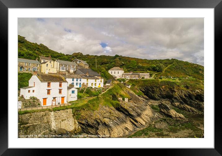 Portloe, a traditional Cornish fishing village Framed Mounted Print by Michael Shannon