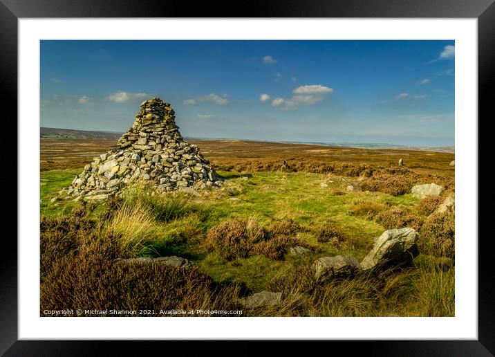 Simon Howe Stone Circle, North Yorkshire Moors Framed Mounted Print by Michael Shannon