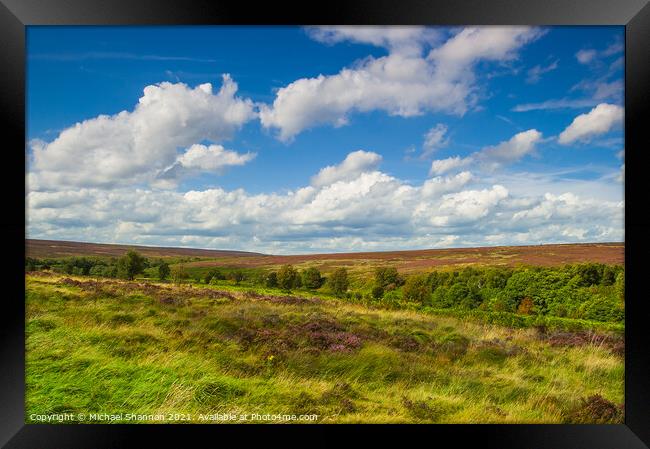 North Yorkshire Moors Landscape near Fen Bog Framed Print by Michael Shannon