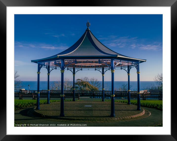The bandstand in the seaside town of Filey Framed Mounted Print by Michael Shannon