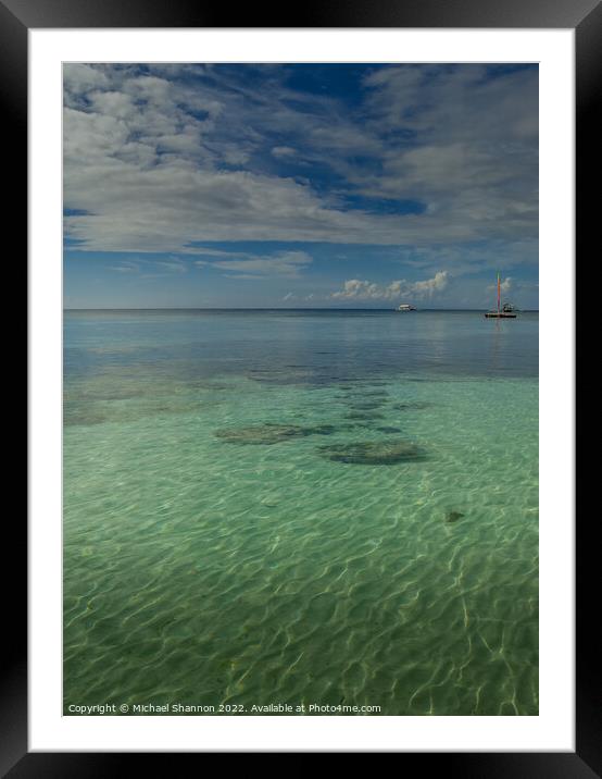 Beautiful clear sea, Panglao Beach, Bohol, Philipp Framed Mounted Print by Michael Shannon