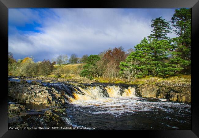 Low Force waterfall on the River Tees in Teesdale Framed Print by Michael Shannon
