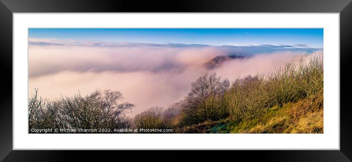 Panorama, Early Morning Mist, North Yorkshire Moor Framed Mounted Print by Michael Shannon