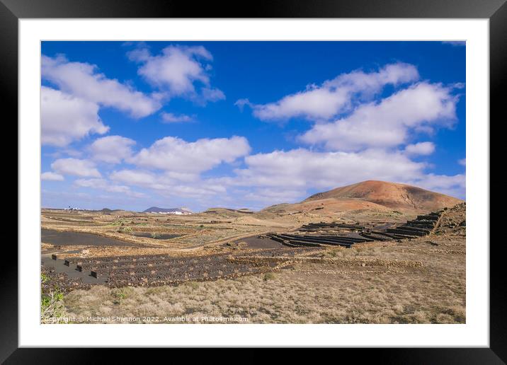Agricultural Landscape in the Timanfaya National P Framed Mounted Print by Michael Shannon