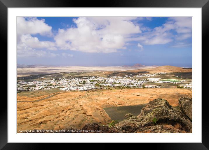Bird's Eye view of Teguise in Lanzarote Framed Mounted Print by Michael Shannon