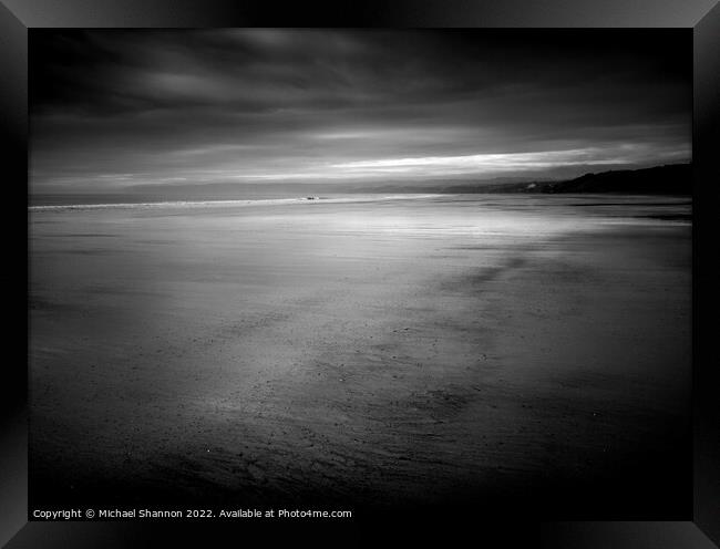 Filey beach, early morning abstract Framed Print by Michael Shannon