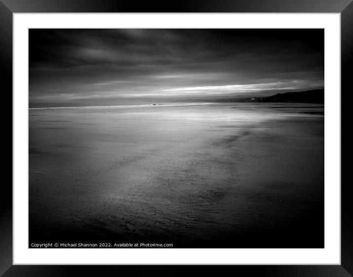 Filey beach, early morning abstract Framed Mounted Print by Michael Shannon
