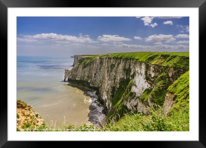 The Chalk Cliffs at Bempton and Flamborough Framed Mounted Print by Michael Shannon