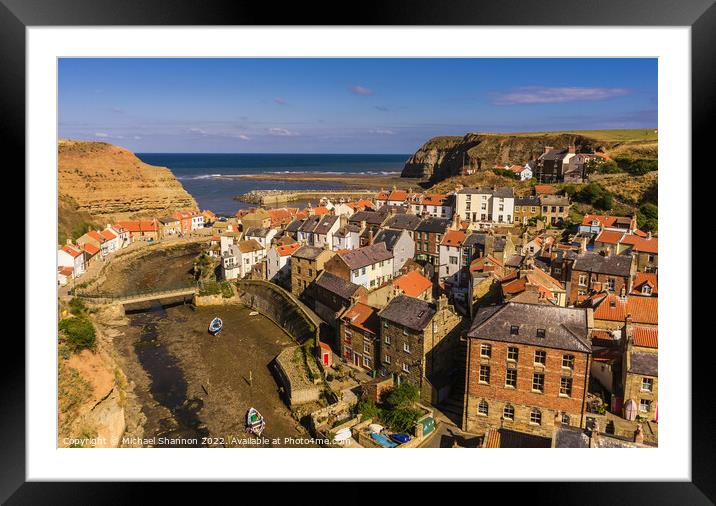 The Quaint Village of Staithes Framed Mounted Print by Michael Shannon