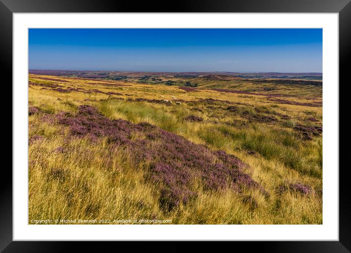 Westerdale, North Yorkshire Moors in Late Summer Framed Mounted Print by Michael Shannon