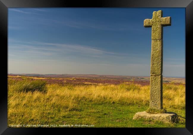 Young Ralphs Cross, North Yorkshire Moors Framed Print by Michael Shannon