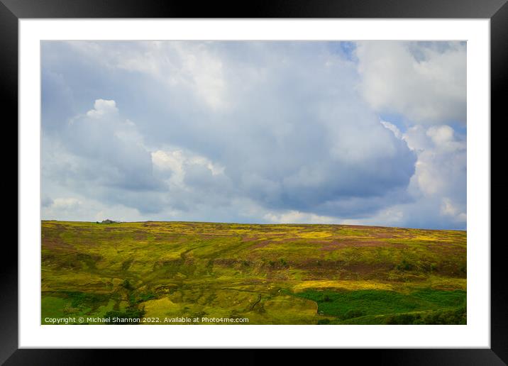 Big clouds above Blakey Ridge on the North Yorkshi Framed Mounted Print by Michael Shannon