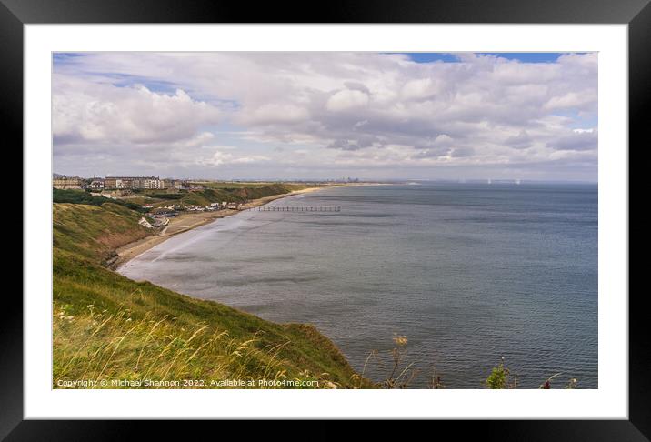 View from Huntcliffe above Saltburn-on-Sea Framed Mounted Print by Michael Shannon
