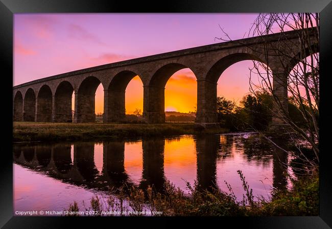 Arthington Viaduct (Wharfedale Viaduct) Sunrise Framed Print by Michael Shannon