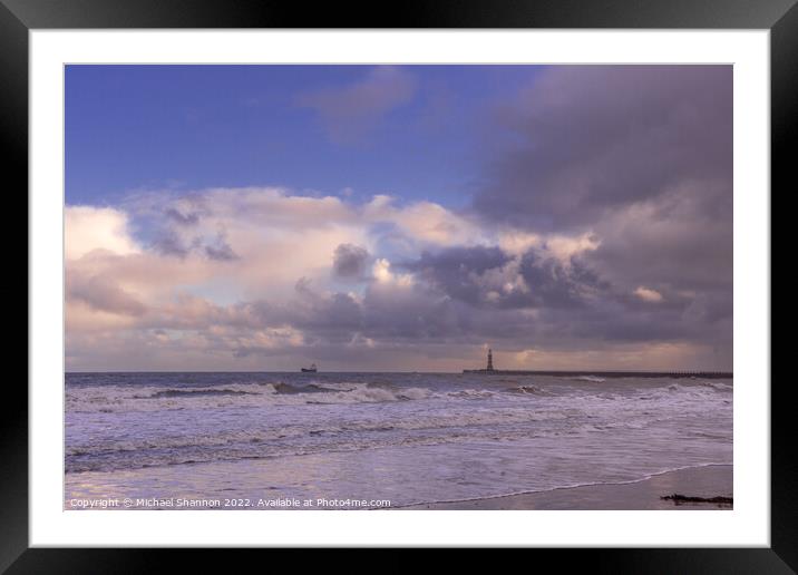 Sunderland's Roker Pier and Lighthouse Framed Mounted Print by Michael Shannon