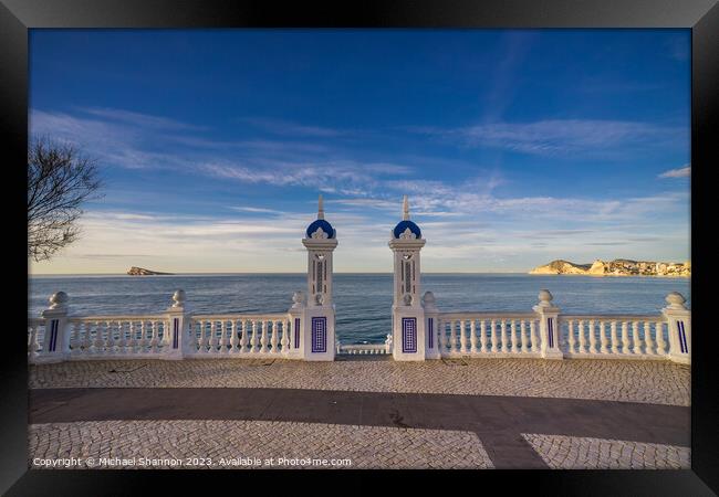 View out to sea from the Balcon de Mediterraneo, B Framed Print by Michael Shannon
