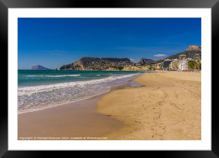 Calpe Beach, Spain Framed Mounted Print by Michael Shannon