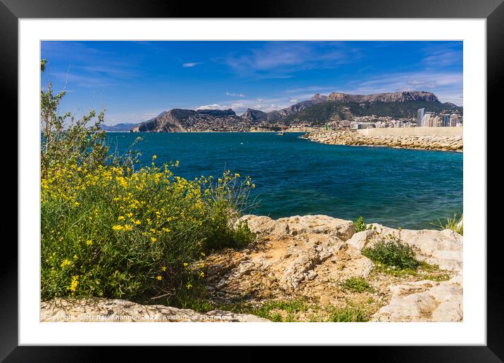 View of Calpe from the Parc Natural del Penyal d'I Framed Mounted Print by Michael Shannon