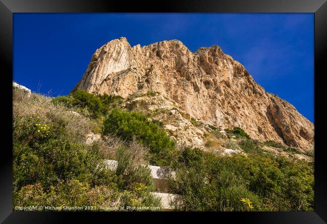 Close-up of the Penon de Ifach in Calpe, Spain Framed Print by Michael Shannon