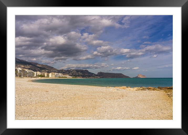 Beach in Altea, Costa Blanca, Spain Framed Mounted Print by Michael Shannon