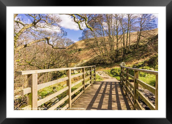 Wooden footbridge - English Lake District Framed Mounted Print by Michael Shannon