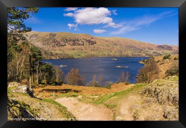 View from the Ullswater Path Framed Print by Michael Shannon