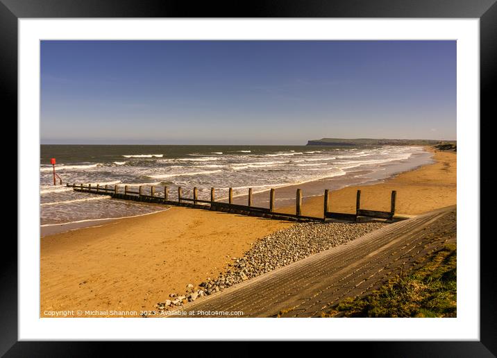 Redcar - view towards Saltburn Framed Mounted Print by Michael Shannon