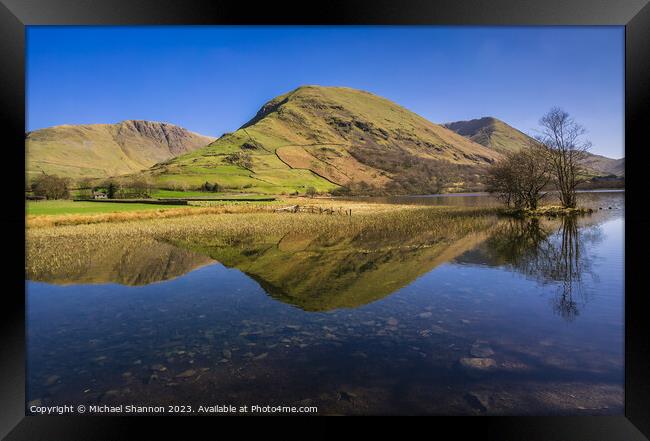 Brothers Water in the Englash Lake District on a s Framed Print by Michael Shannon