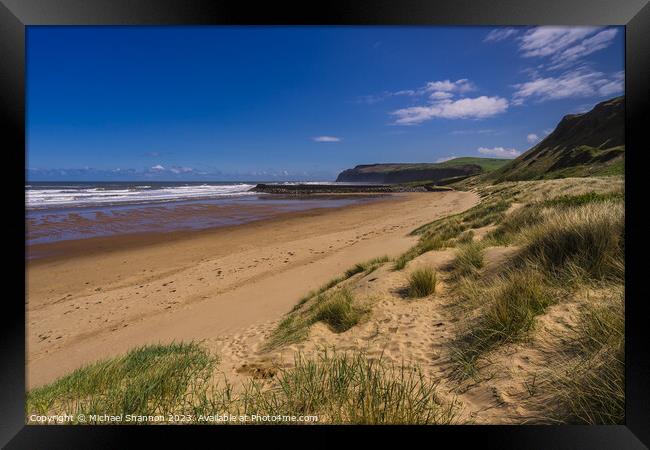 Cattersty Sands looking towards Skinningrove Framed Print by Michael Shannon