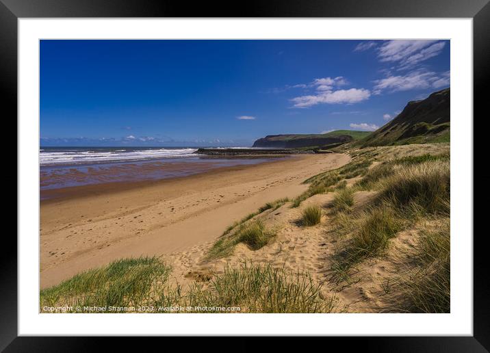 Cattersty Sands looking towards Skinningrove Framed Mounted Print by Michael Shannon