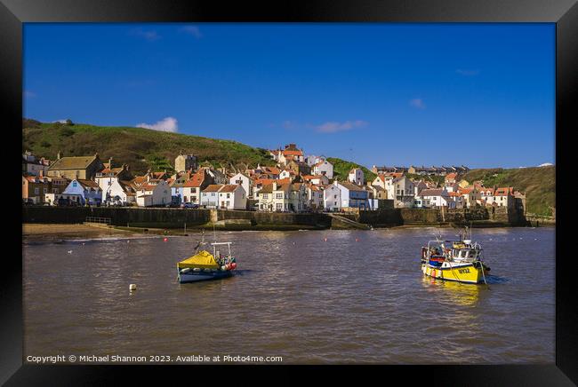 Staithes - Harbour Framed Print by Michael Shannon