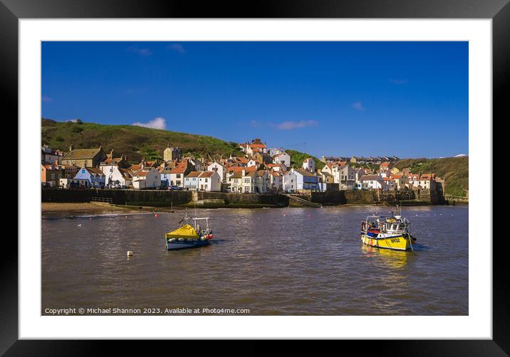 Staithes - Harbour Framed Mounted Print by Michael Shannon