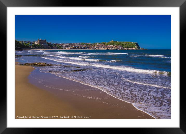 Scarborough South Bay beach Framed Mounted Print by Michael Shannon
