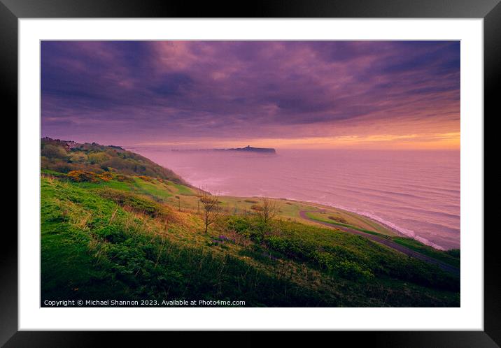 Dawn at Scarborough South Bay Framed Mounted Print by Michael Shannon