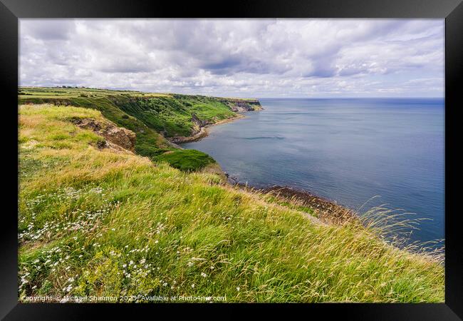 View from Cleveland Way footpath - Kettleness Framed Print by Michael Shannon