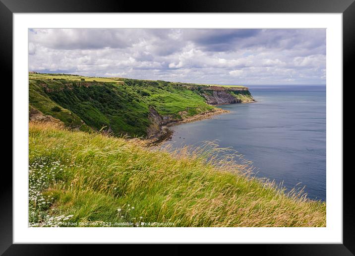 Cleveland Way between Sandsend and Kettleness Framed Mounted Print by Michael Shannon